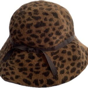 Animal Print Floppy Bucket hat, brown & tan